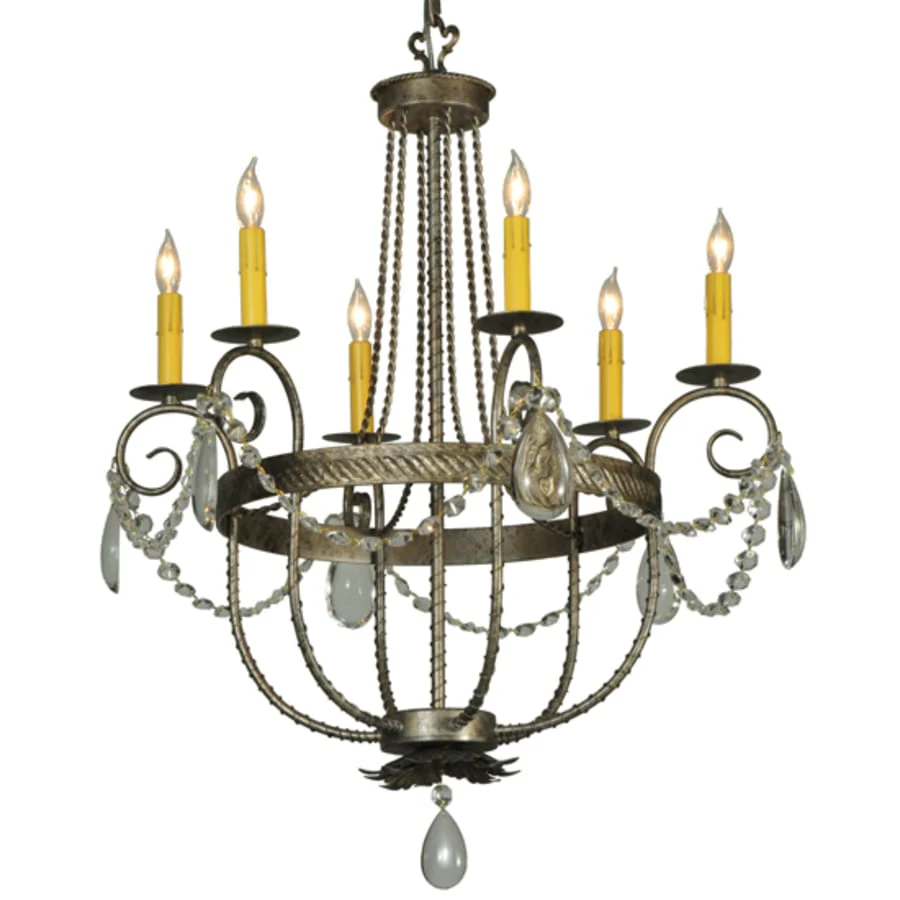 Meyda Tiffany Antonia 6 Light 29" Wide Crystal Candle Style Chandelier - Image 1