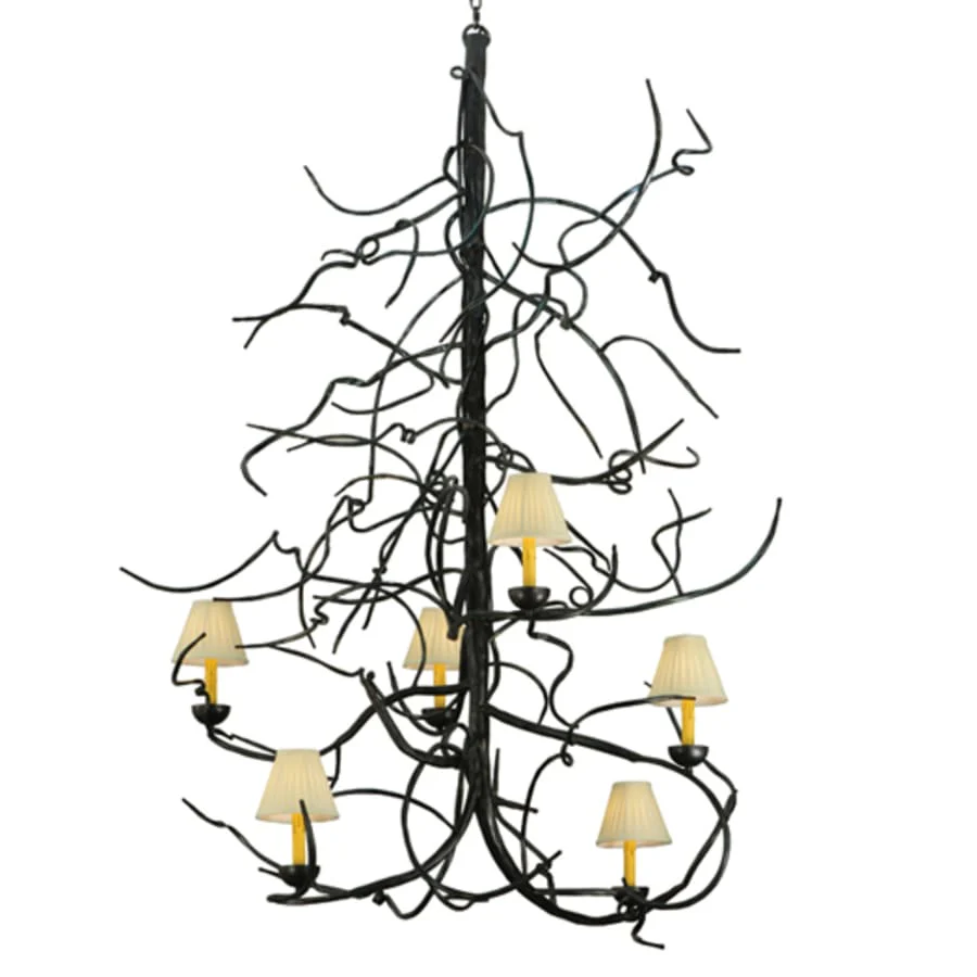 Meyda Tiffany Winter Solstice 6 Light 50" Wide Wrought Iron Chandelier - Image 1