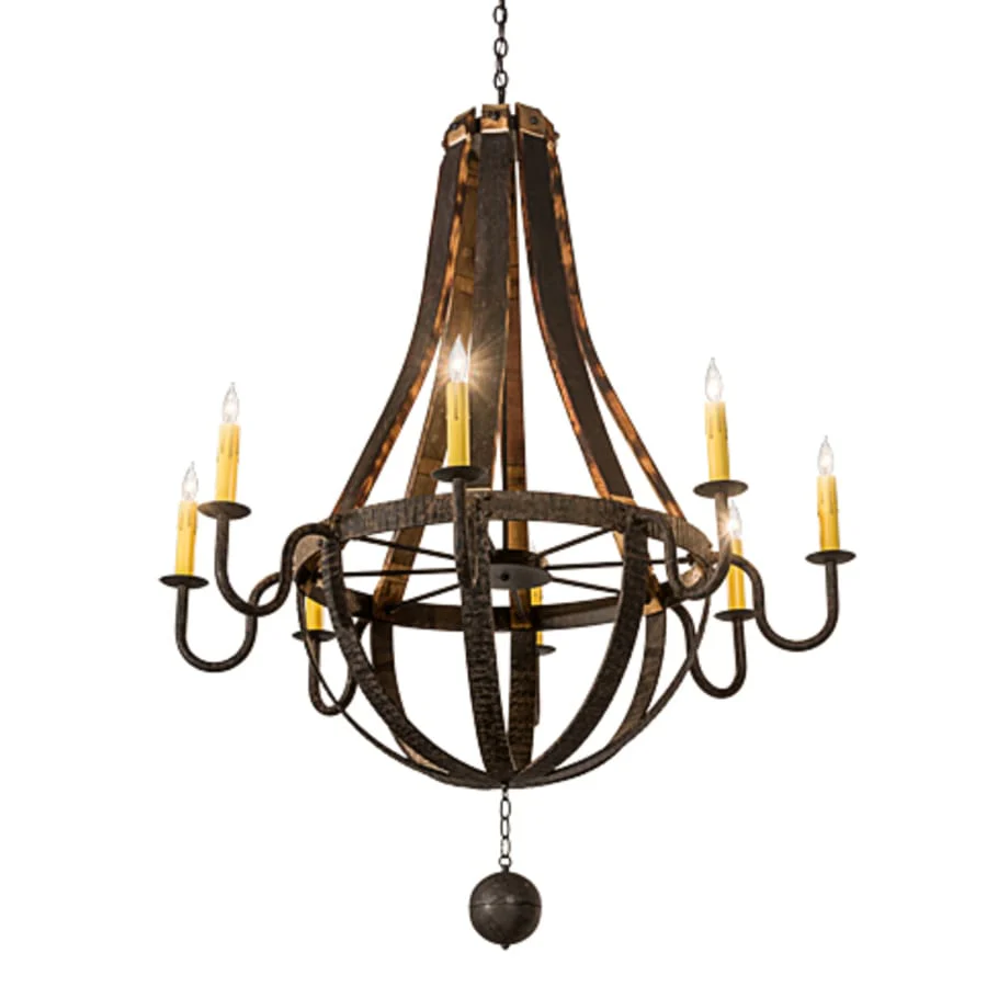 Meyda Tiffany Barrel Stave Madera 8 Light 48" Wide Taper Candle Style Chandelier - Coffee Bean Finish - Image 1