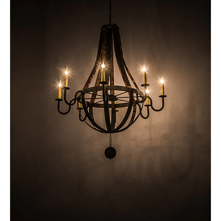 Meyda Tiffany Barrel Stave Madera 8 Light 48" Wide Taper Candle Style Chandelier - Coffee Bean Finish - Image 2