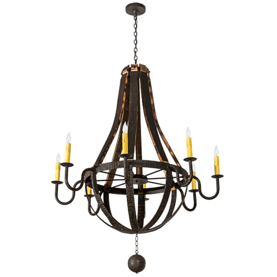 Meyda Tiffany Barrel Stave Madera 8 Light 48" Wide Taper Candle Style Chandelier - Coffee Bean Finish - Image 3