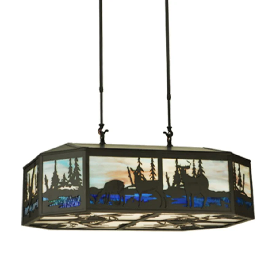 Meyda Tiffany Long Deer 6 Light 32" Wide Linear Pendant - Image 1
