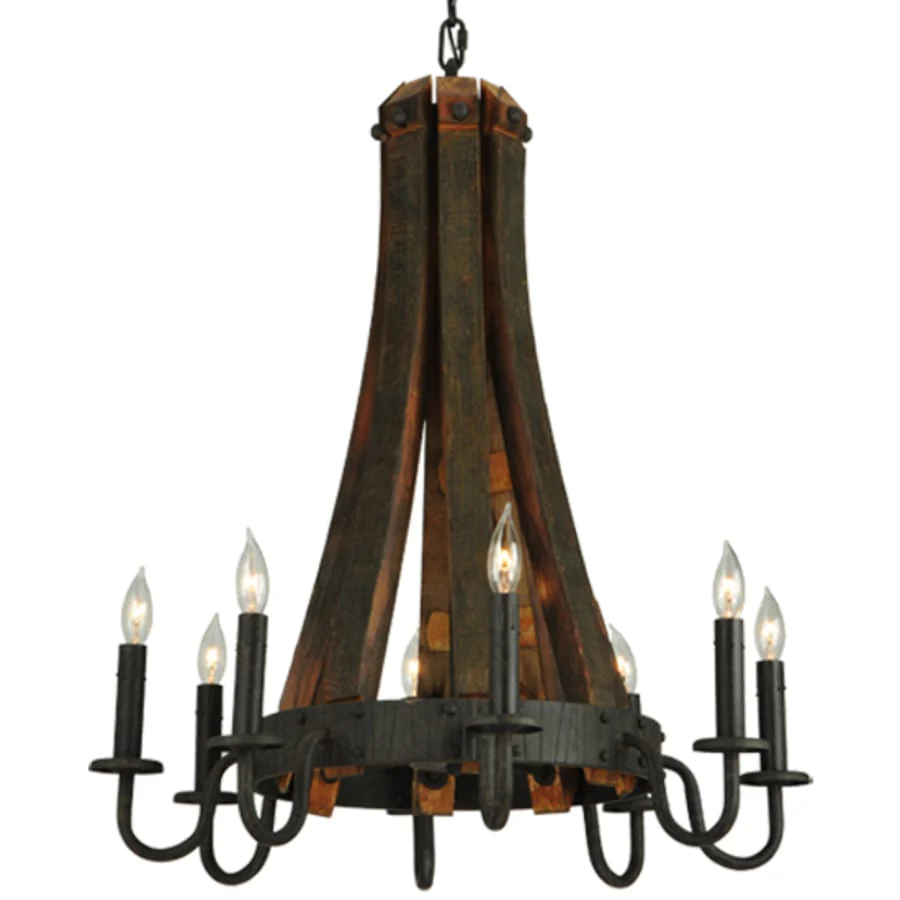 Meyda Tiffany Barrel Stave Madera 8 Light 24" Wide Taper Candle Style Chandelier - Image 1
