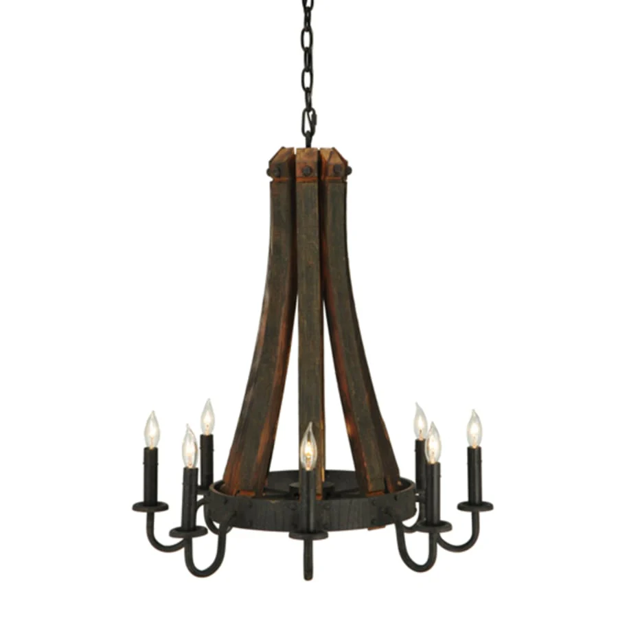 Meyda Tiffany Barrel Stave Madera 8 Light 24" Wide Taper Candle Style Chandelier - Image 2