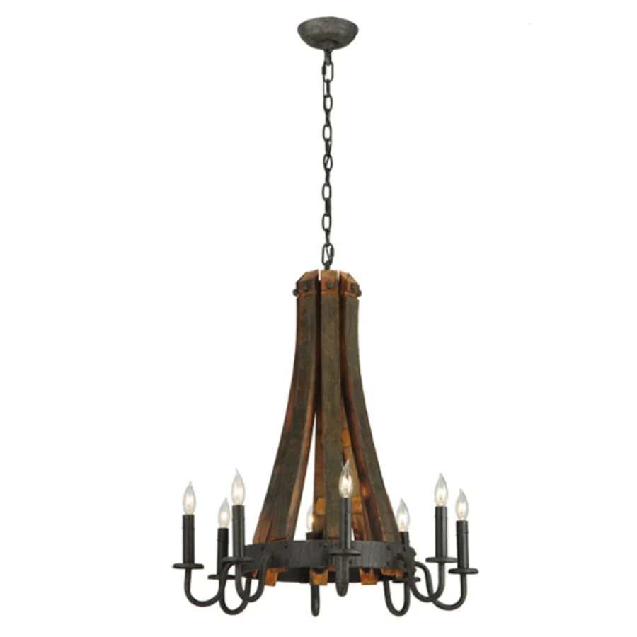Meyda Tiffany Barrel Stave Madera 8 Light 24" Wide Taper Candle Style Chandelier - Image 3