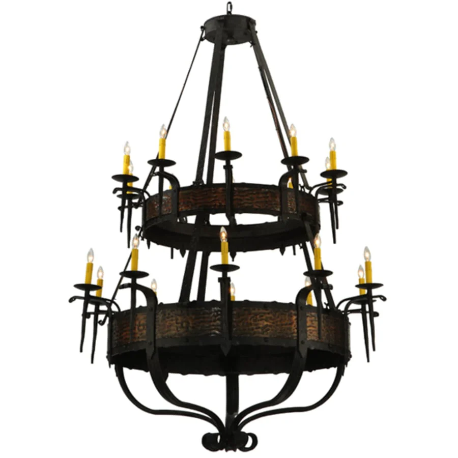 Meyda Tiffany Costello 20 Light 48" Wide Taper Candle Style Chandelier - Burnished Copper Finish - Image 1