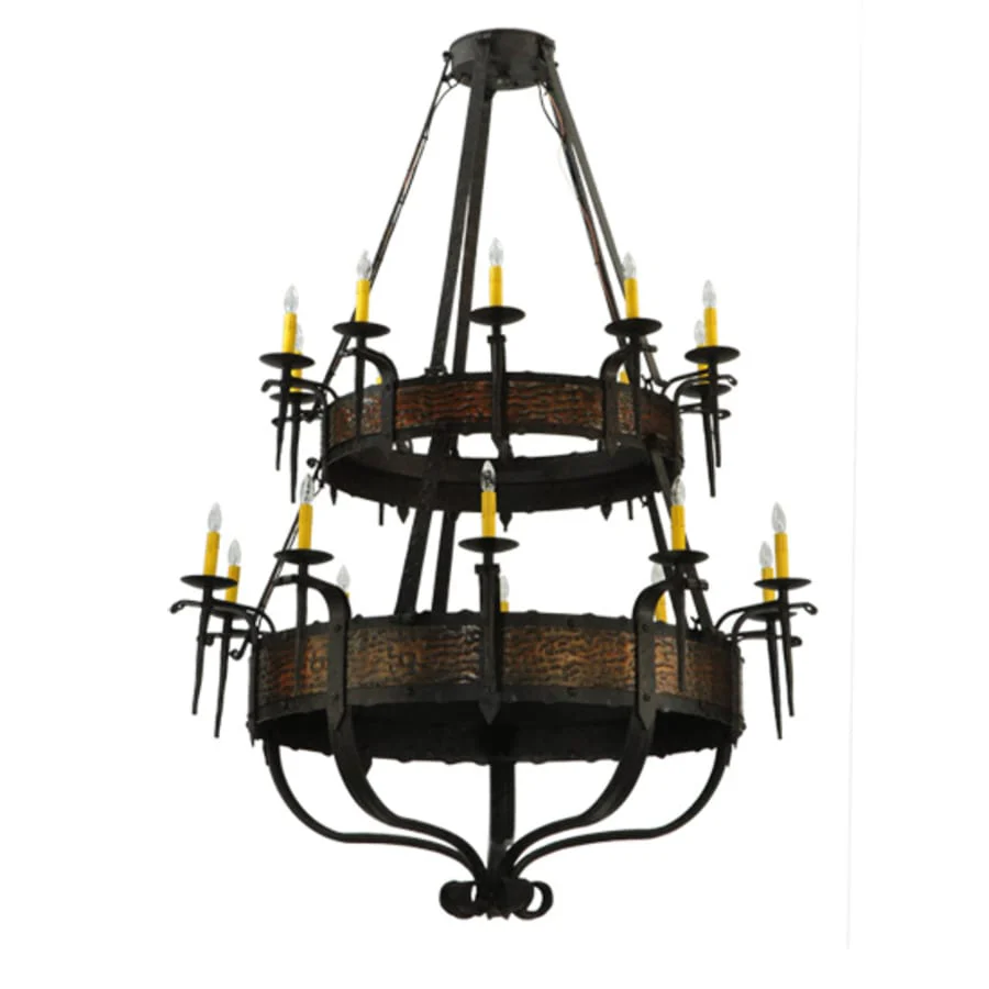 Meyda Tiffany Costello 20 Light 48" Wide Taper Candle Style Chandelier - Burnished Copper Finish - Image 2