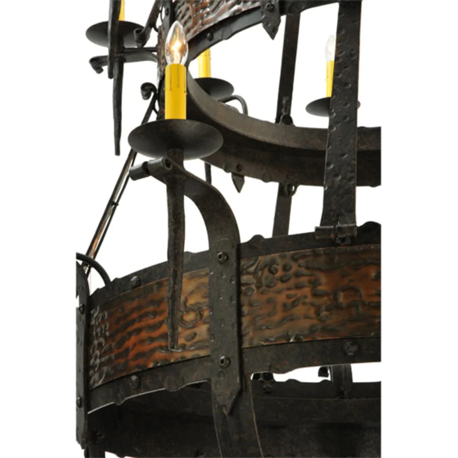 Meyda Tiffany Costello 20 Light 48" Wide Taper Candle Style Chandelier - Burnished Copper Finish - Image 3