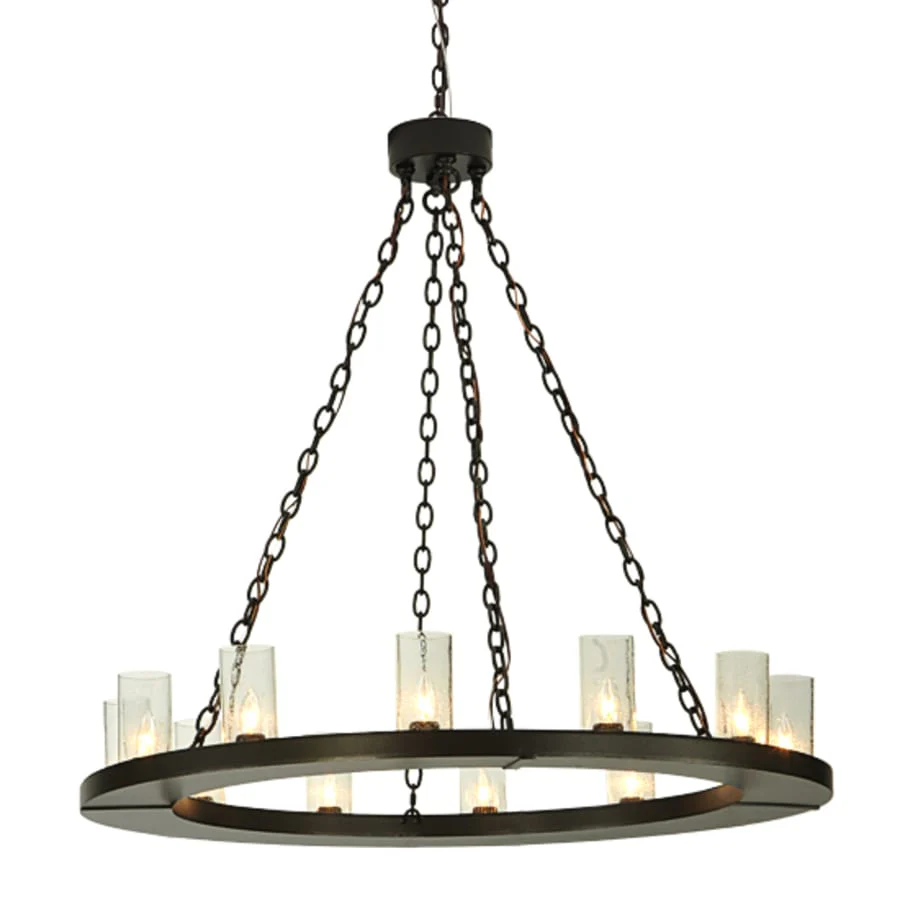 Meyda Tiffany Loxley 36 Light 72" Wide Pillar Candle Style Chandelier with Clear, Seedy Glass Shades - Timeless Bronze Finish - Image 1