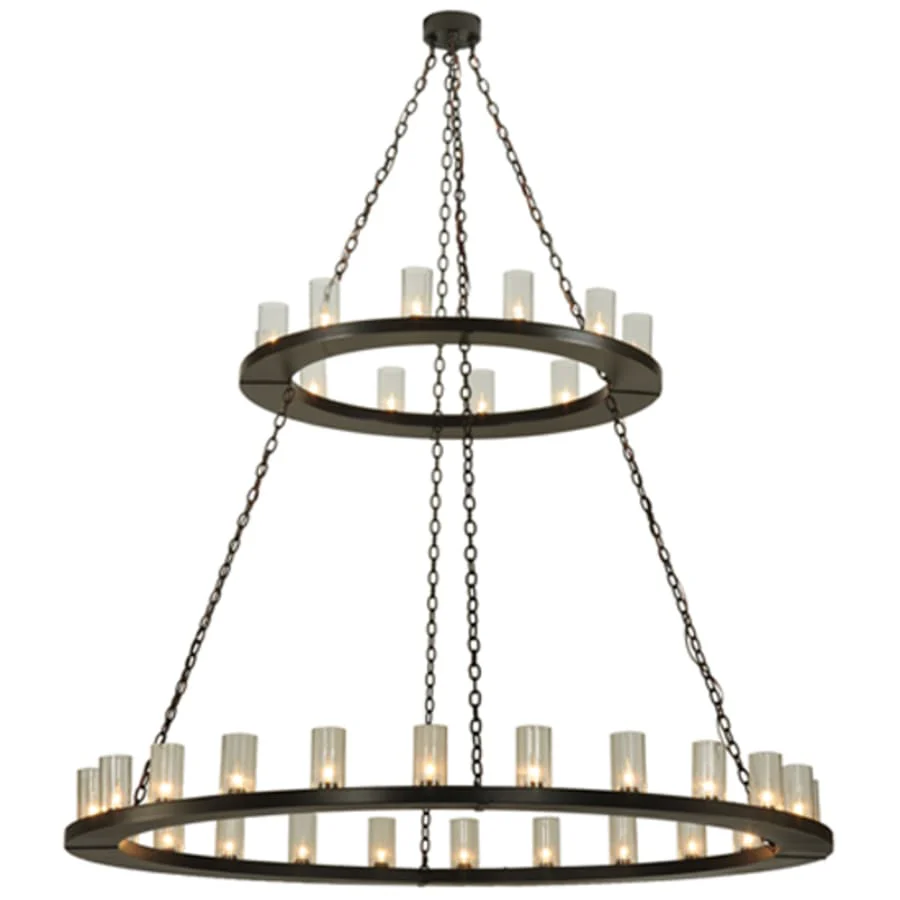 Meyda Tiffany Loxley 36 Light 72" Wide Pillar Candle Style Chandelier with Clear, Seedy Glass Shades - Timeless Bronze Finish - Image 2
