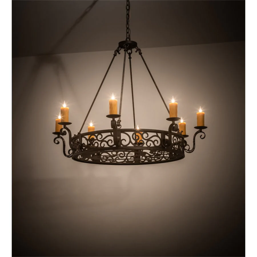 Meyda Tiffany Delano 8 Light 42" Wide Taper Candle Style Chandelier - Custom Finish - Image 2