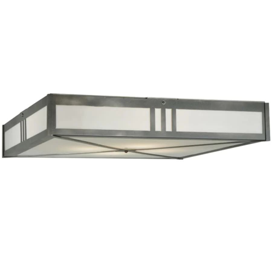 Meyda Tiffany Whitewing 4 Light 36" Wide Flush Mount Square Ceiling Fixture - Blackened Pewter Finish - GU24 Bulb Base - Image 1