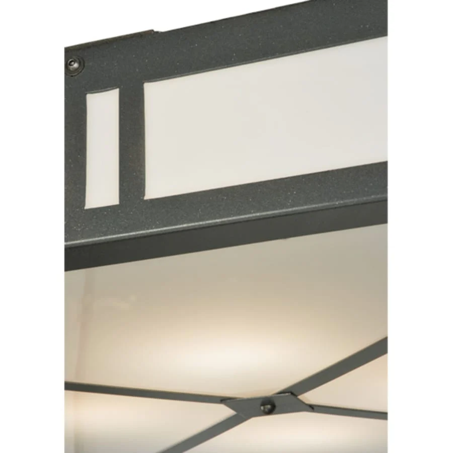 Meyda Tiffany Whitewing 4 Light 36" Wide Flush Mount Square Ceiling Fixture - Blackened Pewter Finish - GU24 Bulb Base - Image 3