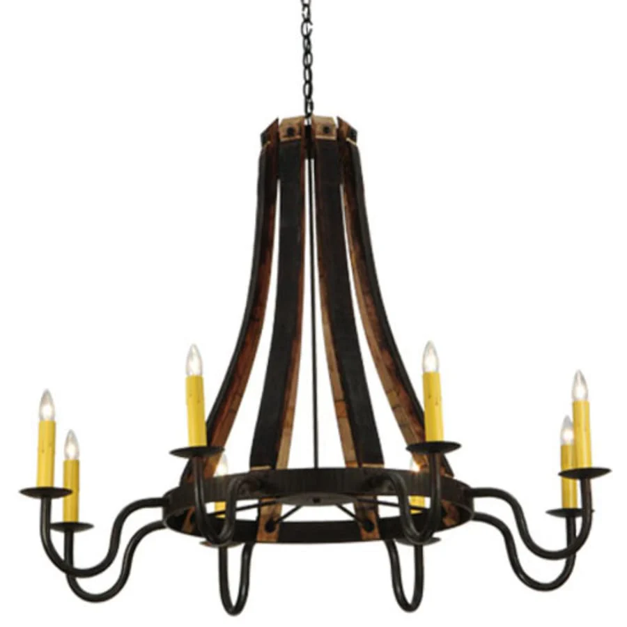 Meyda Tiffany Barrel Stave Madera 8 Light 50" Wide Taper Candle Style Chandelier - Image 1