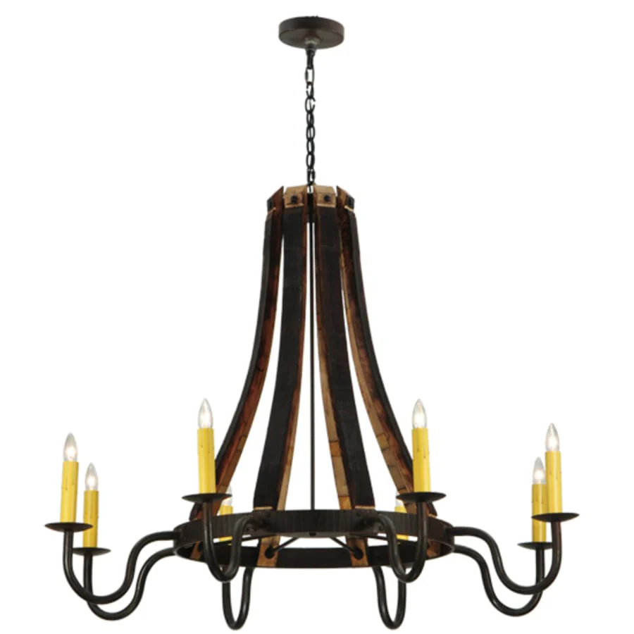 Meyda Tiffany Barrel Stave Madera 8 Light 50" Wide Taper Candle Style Chandelier - Image 3