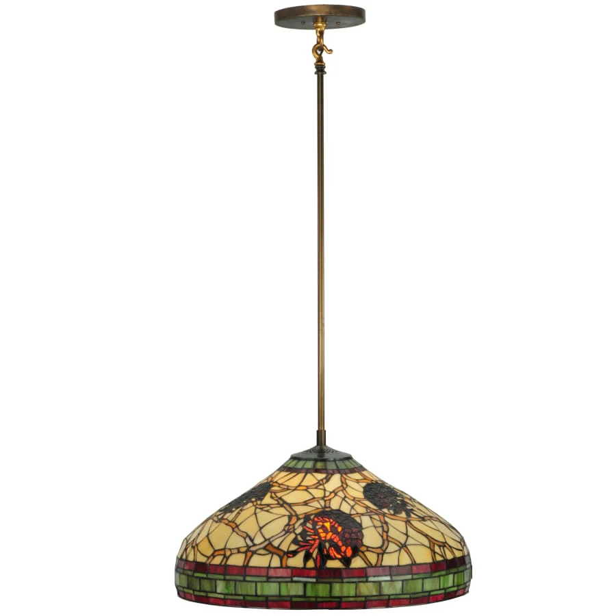 Meyda Tiffany 22.5" W Pinecone Dome Pendant - Image 1