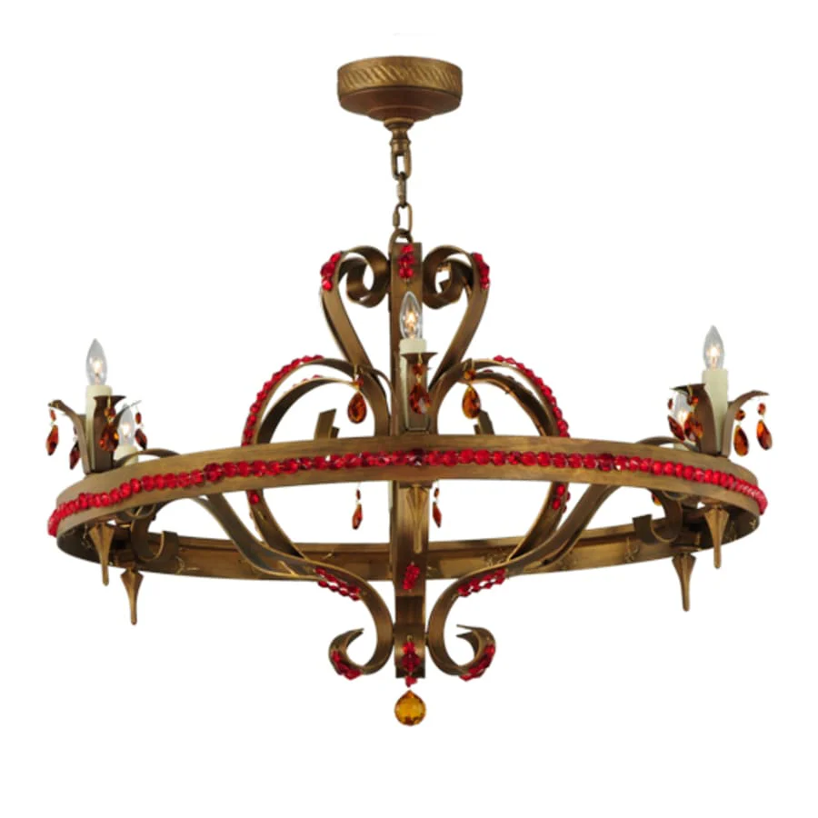 Meyda Tiffany Grosetto 6 Light 39" Wide Beaded Candle Style Chandelier - Image 1