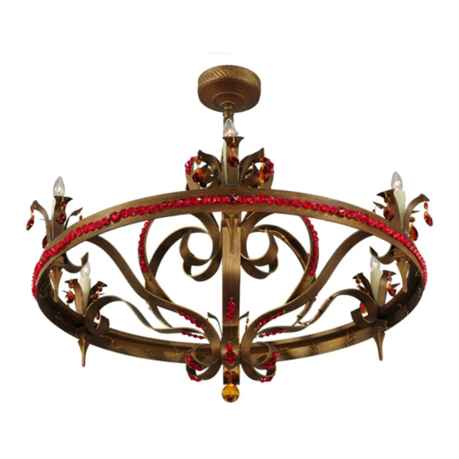 Meyda Tiffany Grosetto 6 Light 39" Wide Beaded Candle Style Chandelier - Image 3
