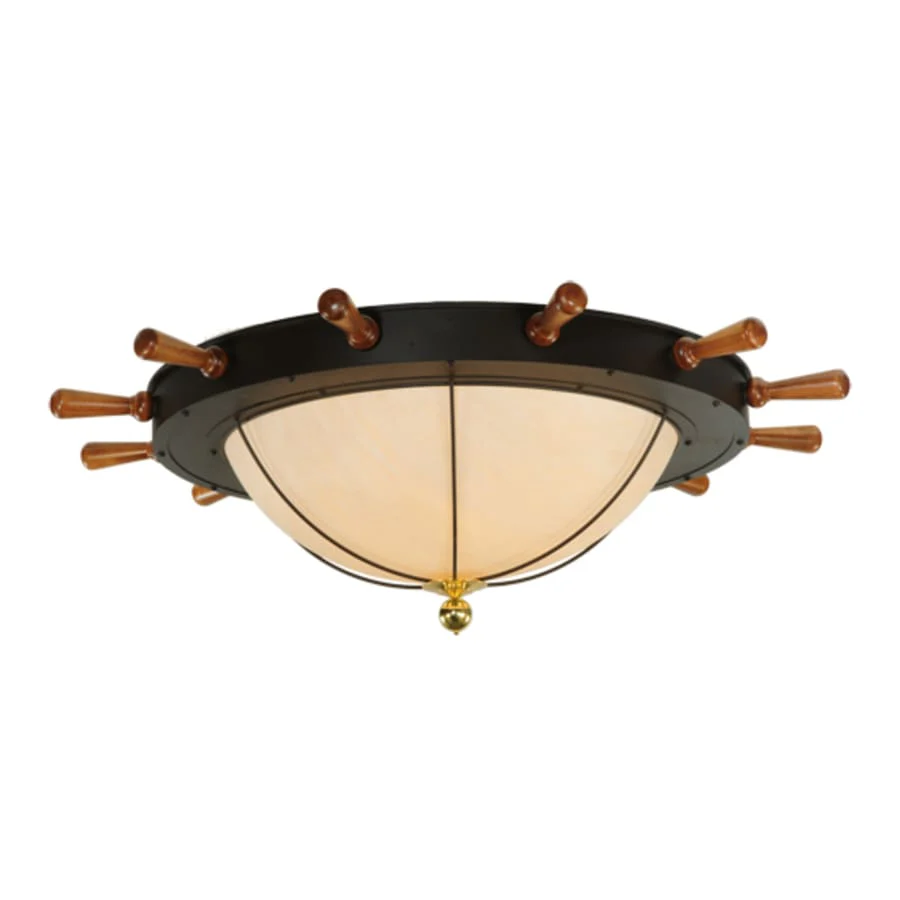 Meyda Tiffany Nautical 12 Light 74" Wide Flush Mount Bowl Ceiling Fixture - Oil Rubbed Bronze Finish - Image 1