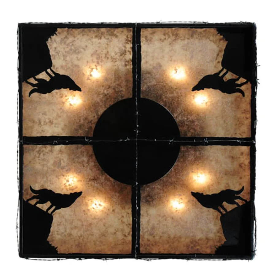 Meyda Tiffany Wolf on the Loose 8 Light 51" Wide Flush Mount Square Ceiling Fixture - Image 2