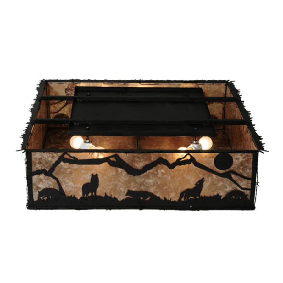 Meyda Tiffany Wolf on the Loose 8 Light 51" Wide Flush Mount Square Ceiling Fixture - Image 3