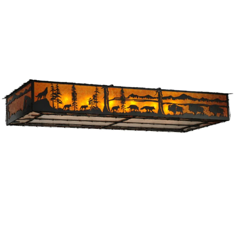 Meyda Tiffany Wildlife at Dusk 12 Light 81" Wide Flush Mount Ceiling Fixture - Image 1