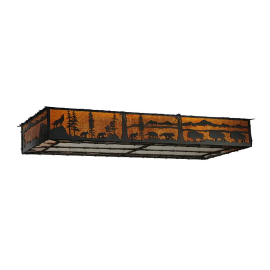 Meyda Tiffany Wildlife at Dusk 12 Light 81" Wide Flush Mount Ceiling Fixture - Image 2