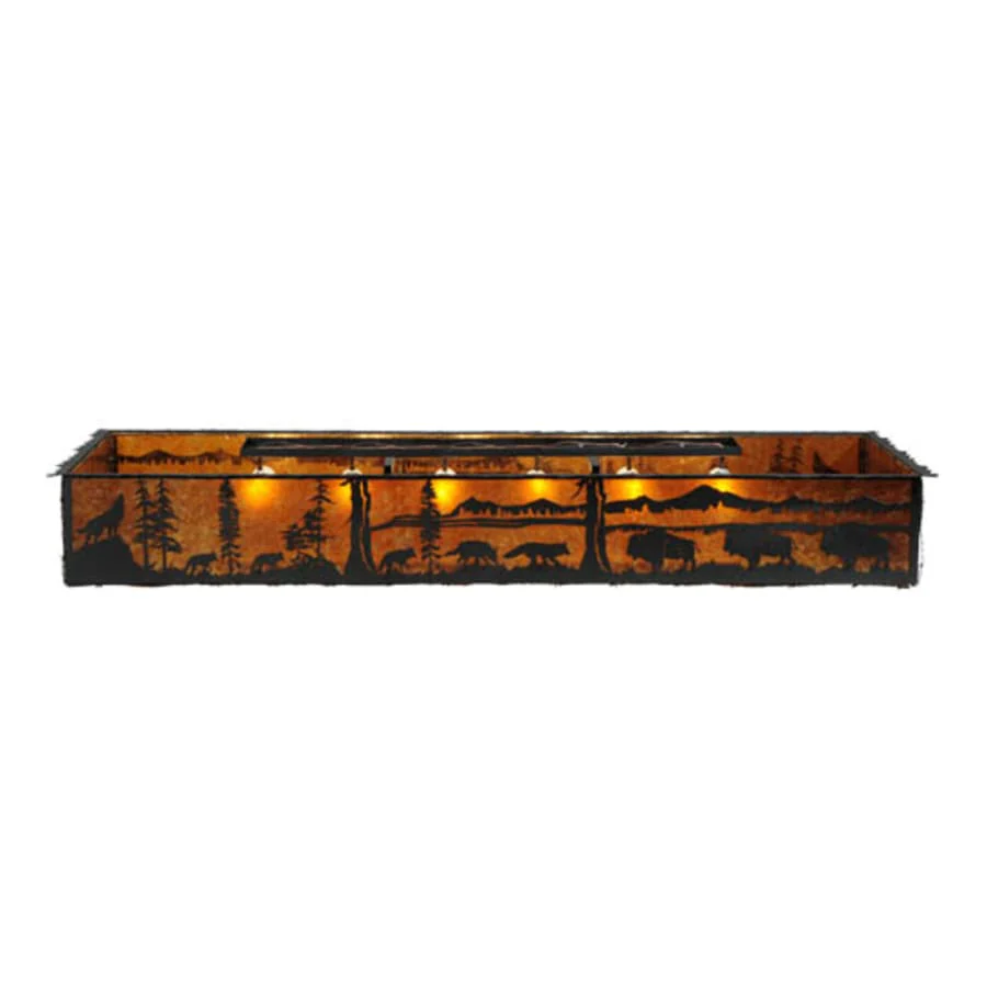 Meyda Tiffany Wildlife at Dusk 12 Light 81" Wide Flush Mount Ceiling Fixture - Image 3