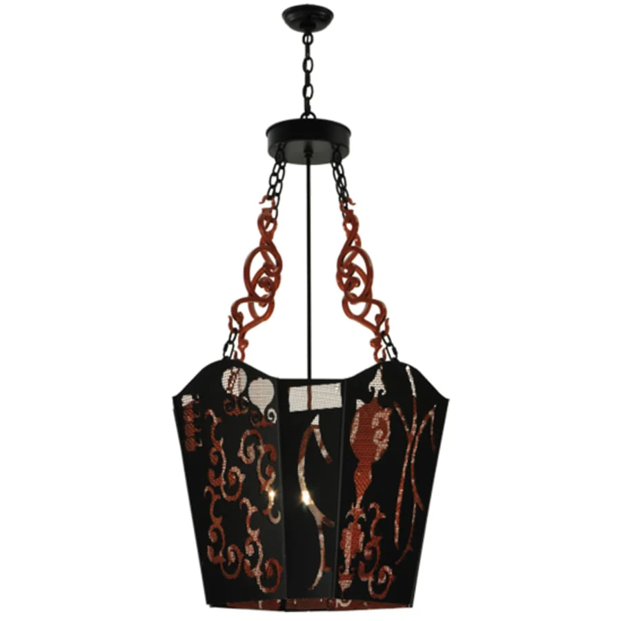 Meyda Tiffany Panier Wasre 4 Light 26" Wide Taper Candle Pendant - Image 3