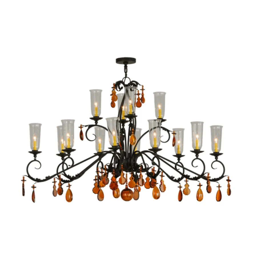 Meyda Tiffany Windsor 14 Light 38" Wide Crystal Candle Style Chandelier - Chestnut Finish - Image 1