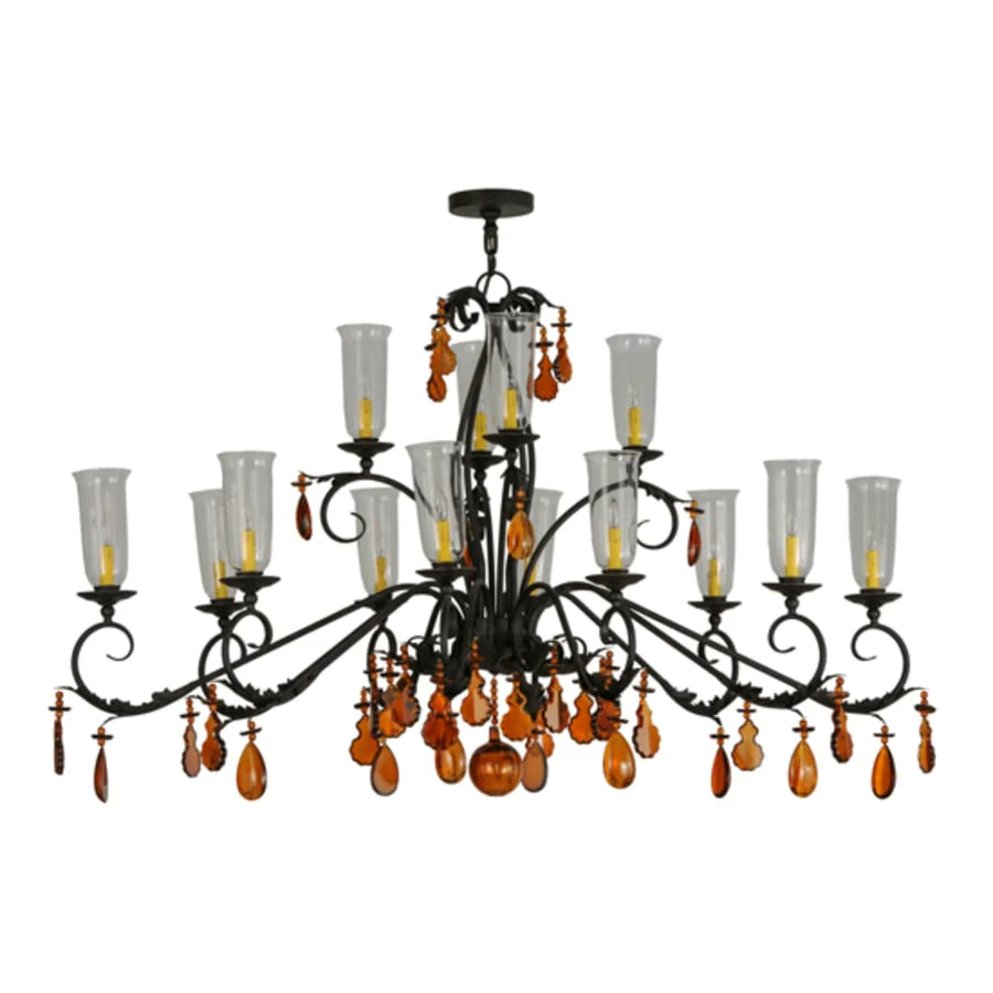 Meyda Tiffany Windsor 14 Light 38" Wide Crystal Candle Style Chandelier - Chestnut Finish - Image 2