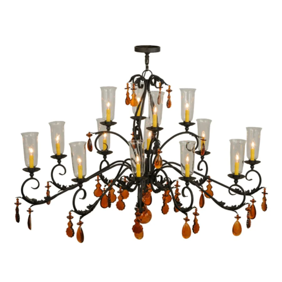 Meyda Tiffany Windsor 14 Light 38" Wide Crystal Candle Style Chandelier - Chestnut Finish - Image 3