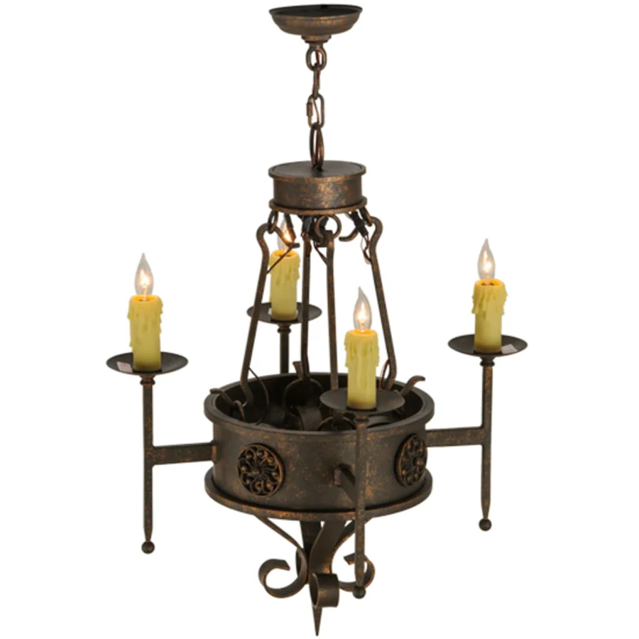 Meyda Tiffany Lorenzo 4 Light 24" Wide Taper Candle Style Chandelier - Image 3