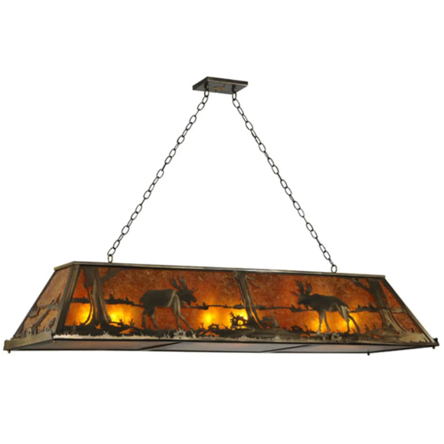 Meyda Tiffany Moose at Lake 9 Light 61" Wide Linear Pendant - Image 2