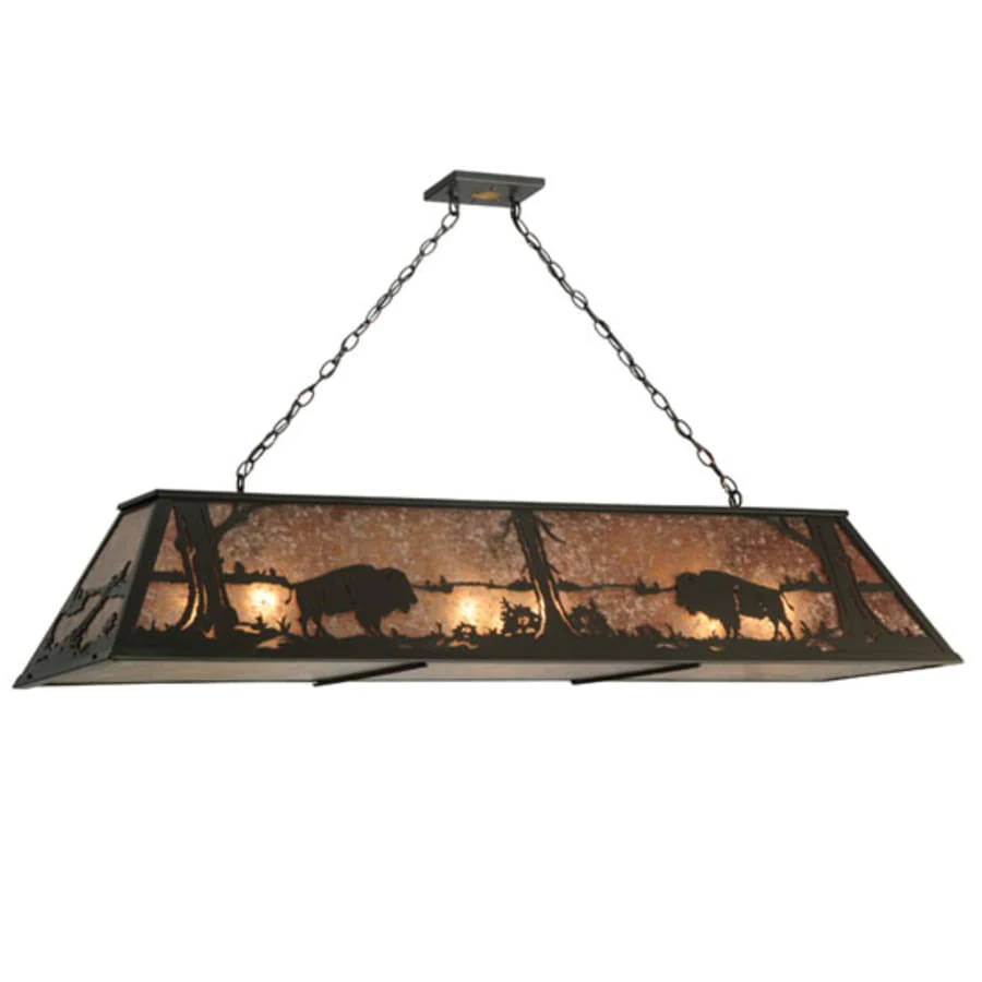 Meyda Tiffany Buffalo at Lake 9 Light 61" Wide Linear Pendant - Image 1
