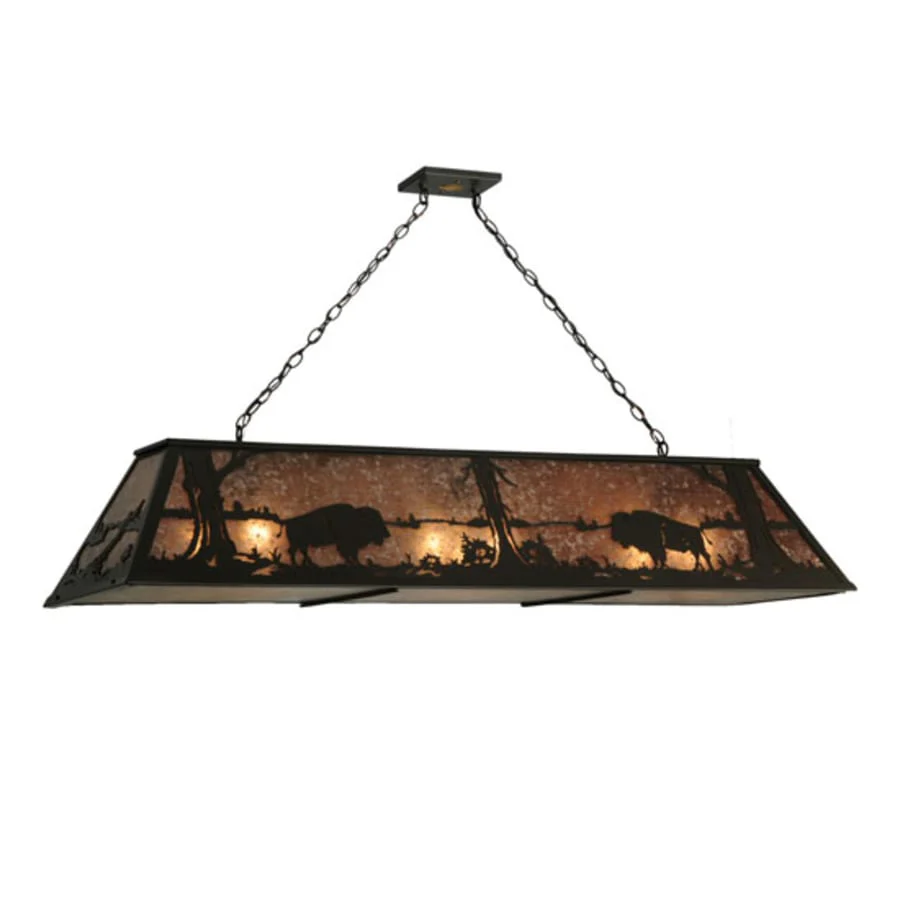 Meyda Tiffany Buffalo at Lake 9 Light 61" Wide Linear Pendant - Image 3