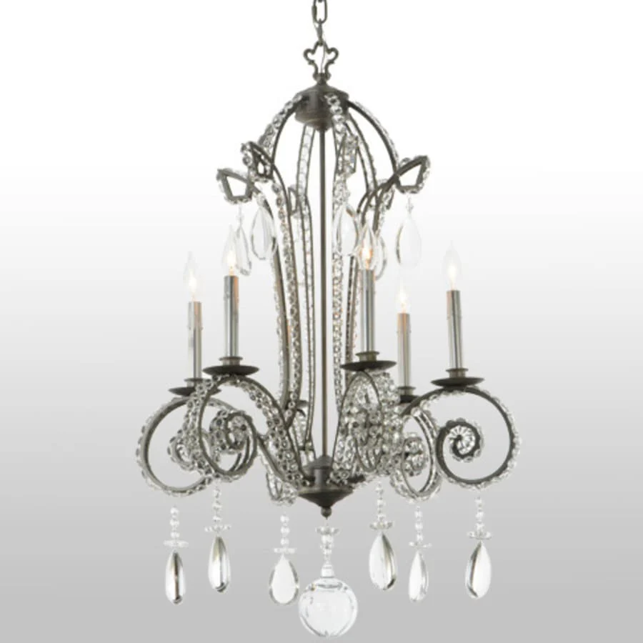 Meyda Tiffany Lucerne 6 Light 25" Wide Crystal Candle Style Chandelier - Image 1