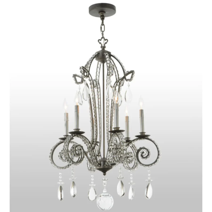 Meyda Tiffany Lucerne 6 Light 25" Wide Crystal Candle Style Chandelier - Image 3