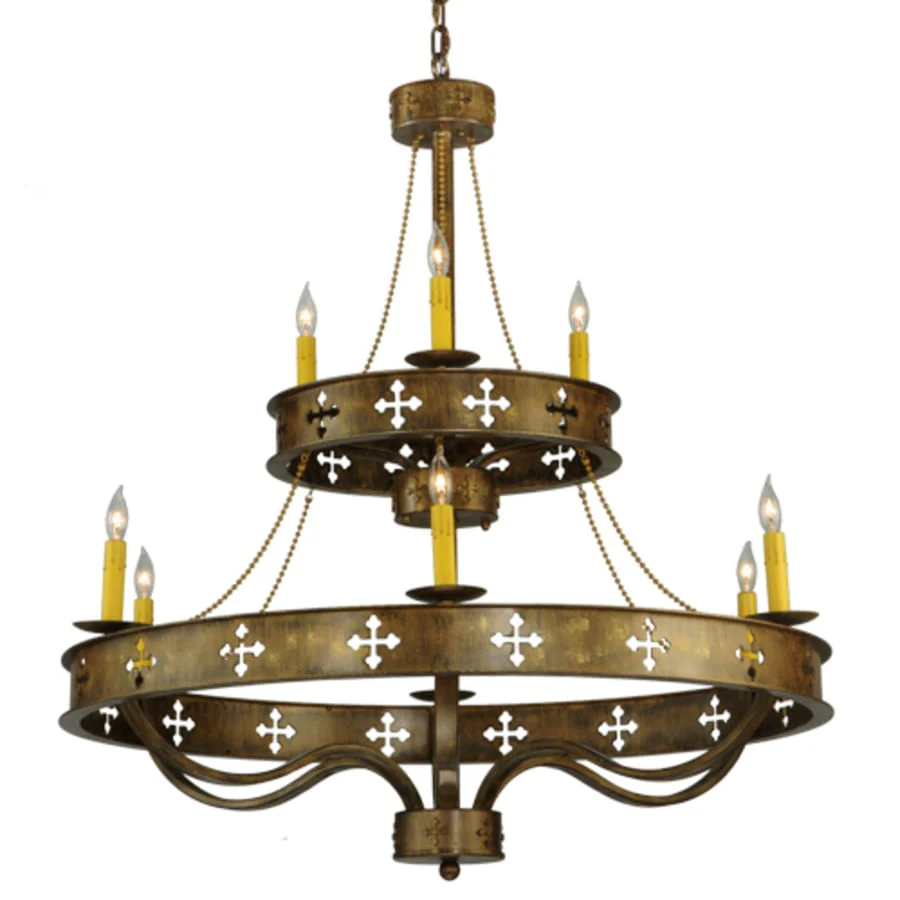 Meyda Tiffany Byzantine 9 Light 38" Wide Taper Candle Style Chandelier - Image 1