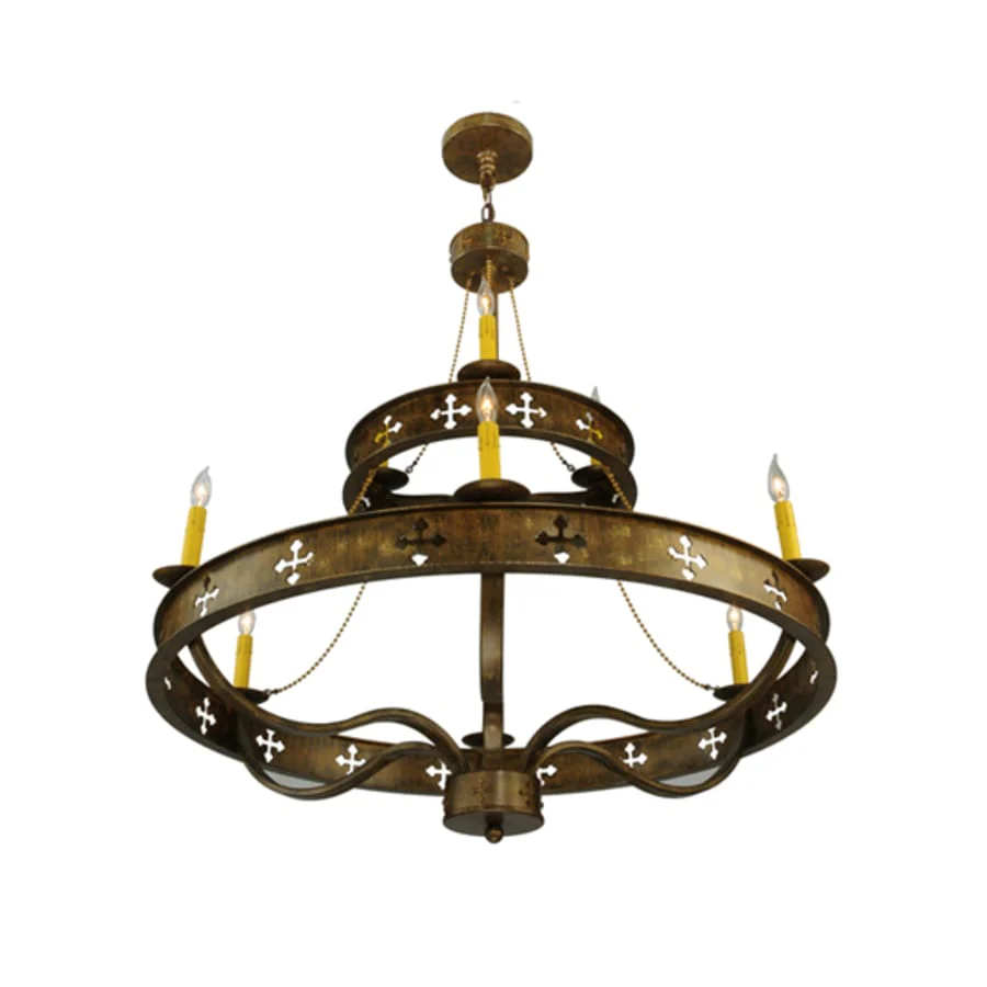 Meyda Tiffany Byzantine 9 Light 38" Wide Taper Candle Style Chandelier - Image 3
