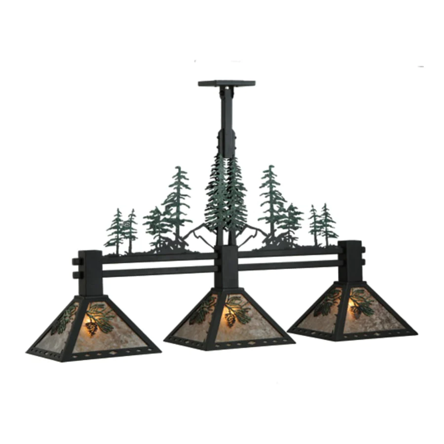 Meyda Tiffany Winter Pine 3 Light 45" Wide Linear Pendant - Image 3