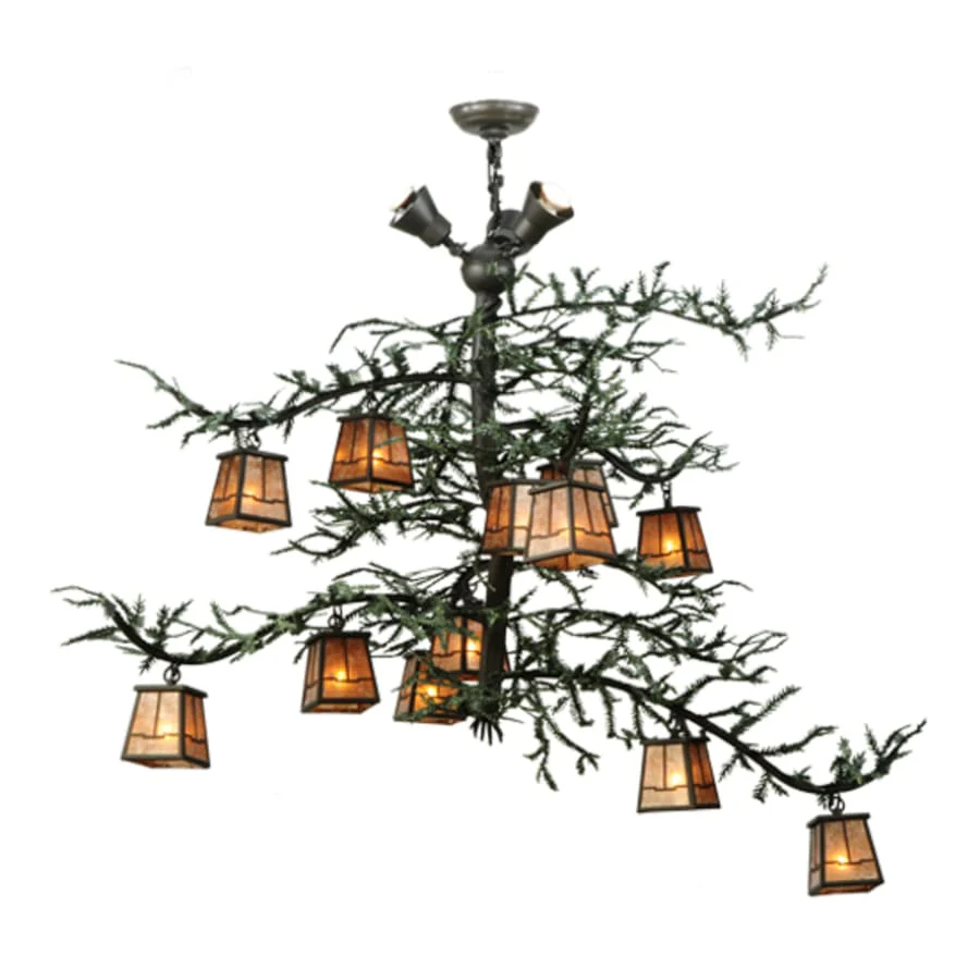 Meyda Tiffany Pine Branch Valley View 15 Light 48" Wide Chandelier - Wrought Iron Finish - Image 1
