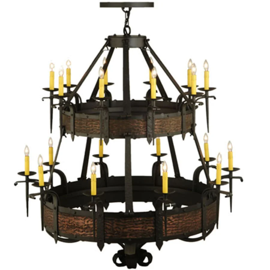Meyda Tiffany Costello 20 Light 48" Wide Taper Candle Style Chandelier - Burnished Copper / Wrought Iron Finish - Image 3