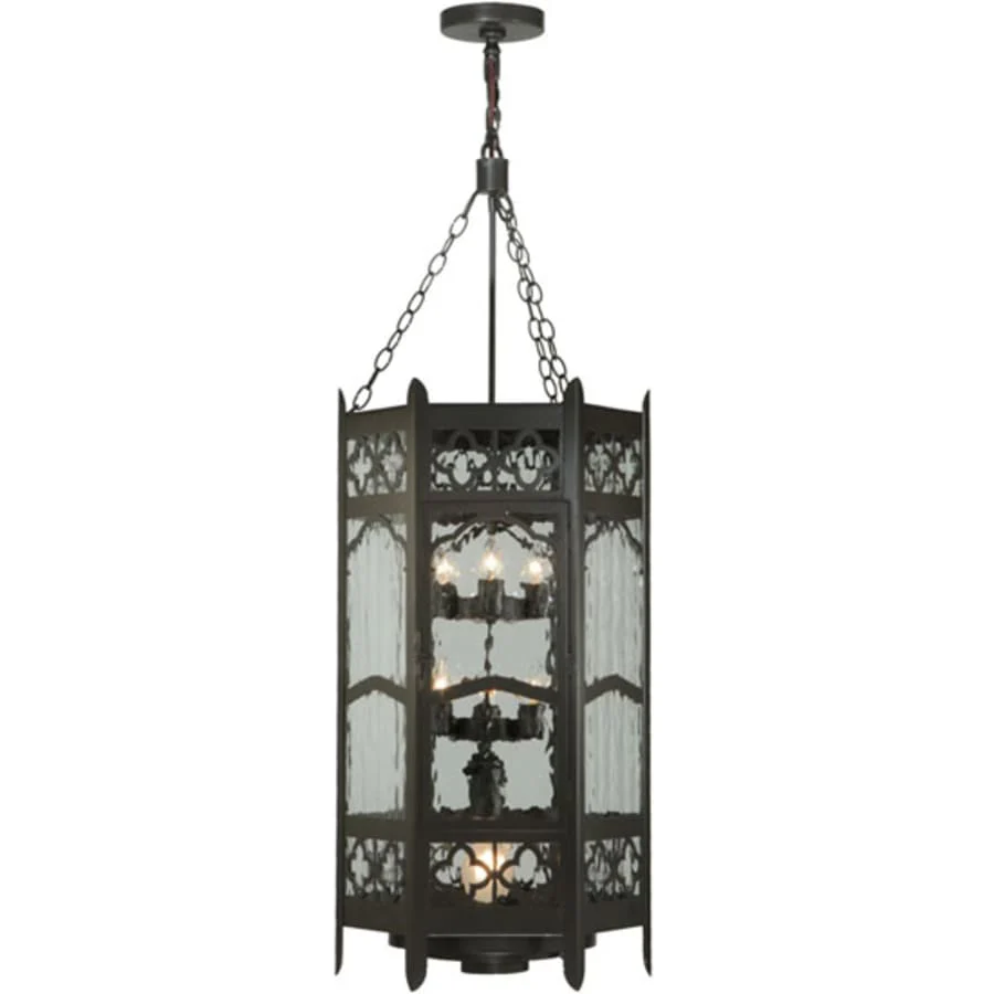 Meyda Tiffany Church 6 Light 19" Wide Taper Candle Pendant - Image 3