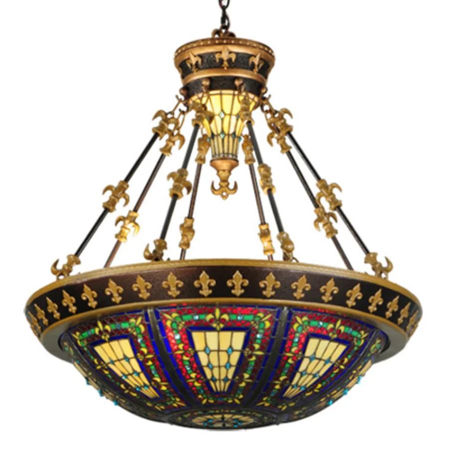 Meyda Tiffany Fleur-de-lis 3 Light 28" Wide Pendant - Image 1