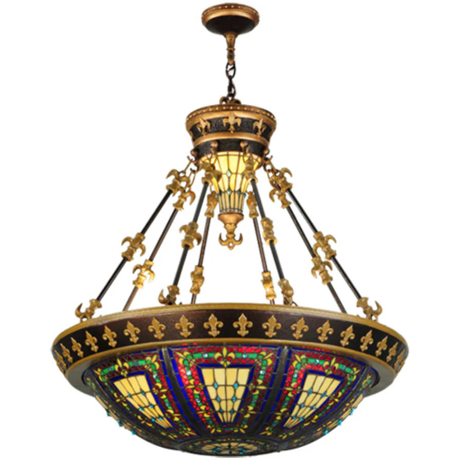 Meyda Tiffany Fleur-de-lis 3 Light 28" Wide Pendant - Image 2