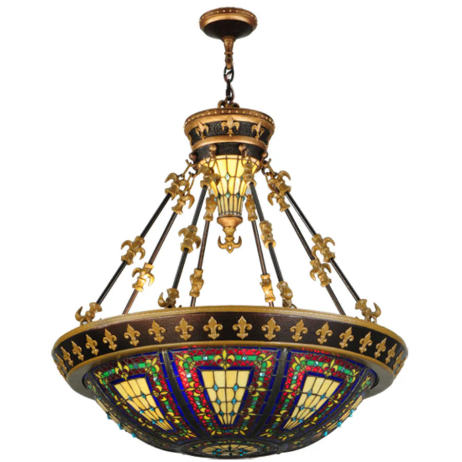 Meyda Tiffany Fleur-de-lis 3 Light 28" Wide Pendant - Image 3