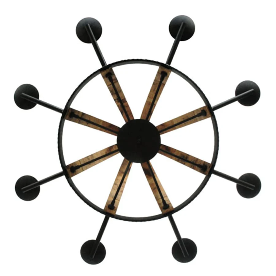 Meyda Tiffany Barrel Stave Madera 8 Light 42" Wide Taper Candle Style Chandelier - Natural Wood Finish - Image 3
