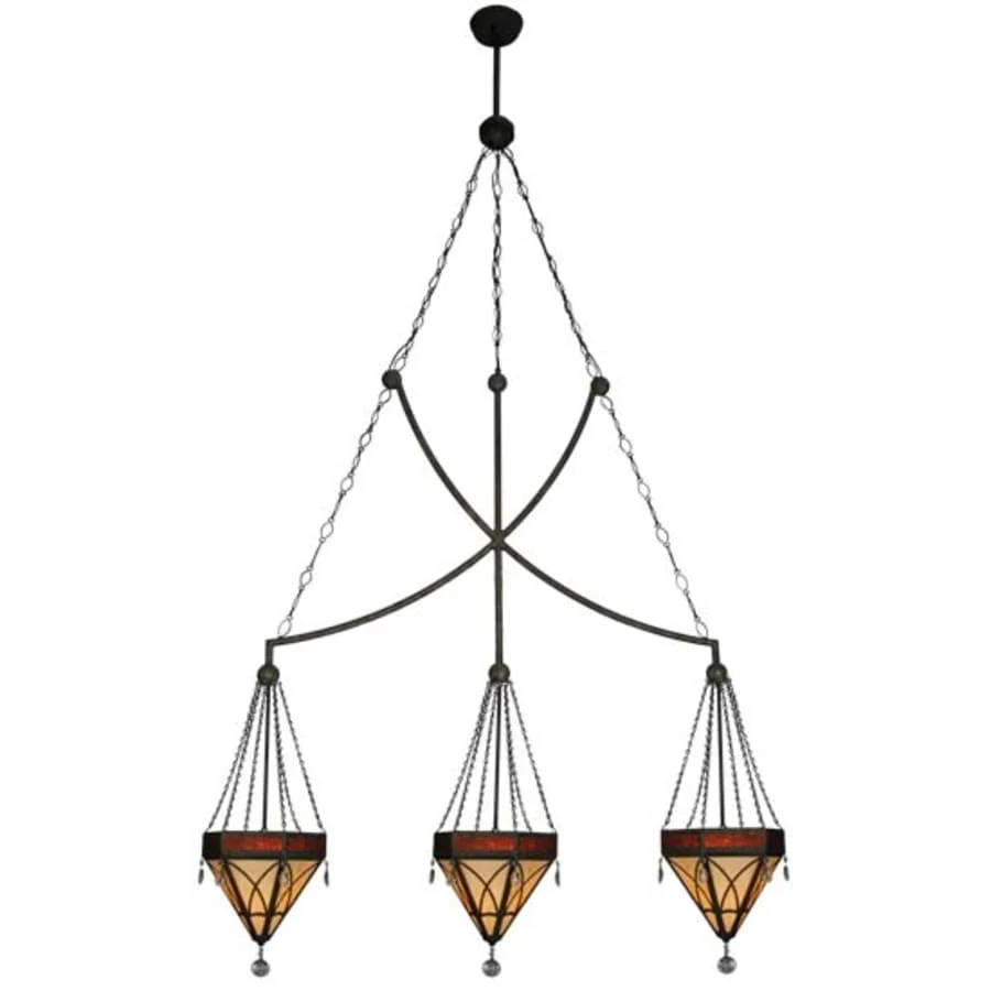 Meyda Tiffany Larkfield 3 Light 62" Wide Linear Pendant - Image 2