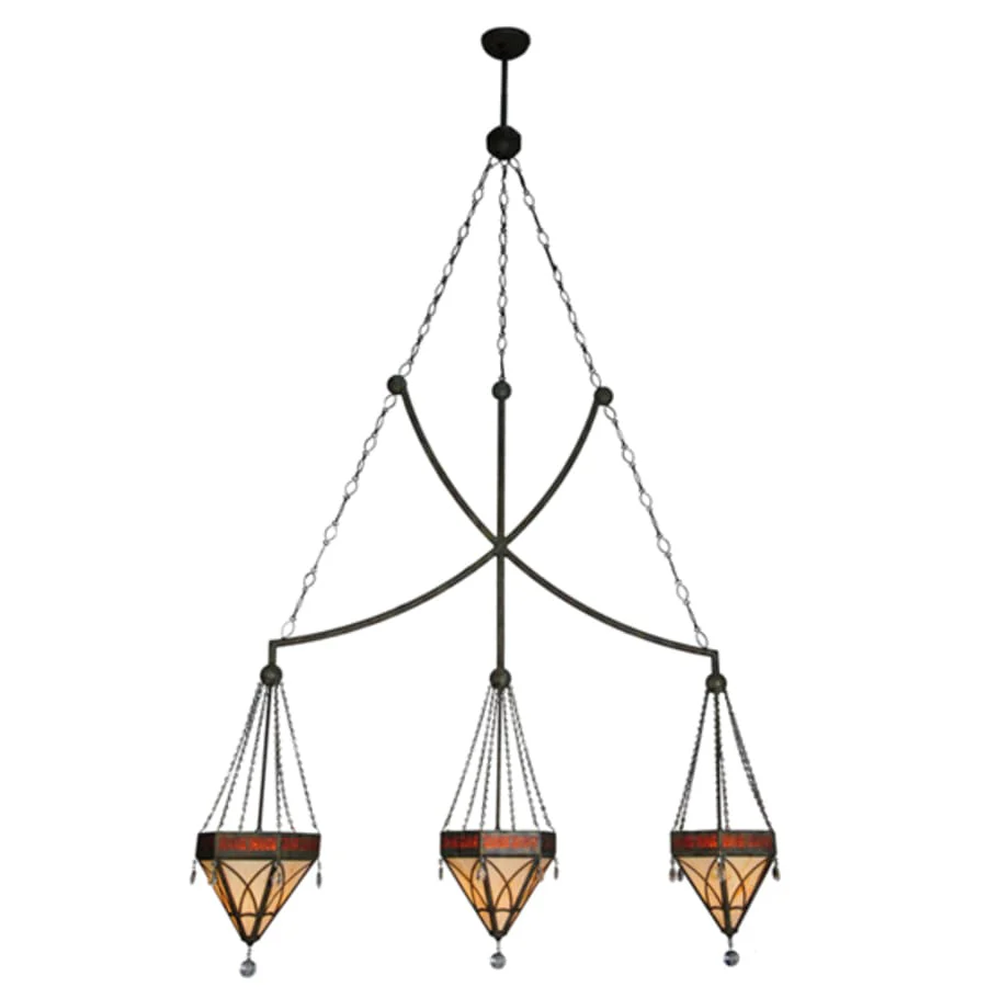 Meyda Tiffany Larkfield 3 Light 62" Wide Linear Pendant - Image 3